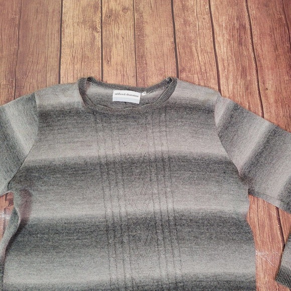 Alfred Dunner Womens Sweater Gray PS Petite Crew Neck Long Sleeve Ombre Striped - Picture 5 of 8